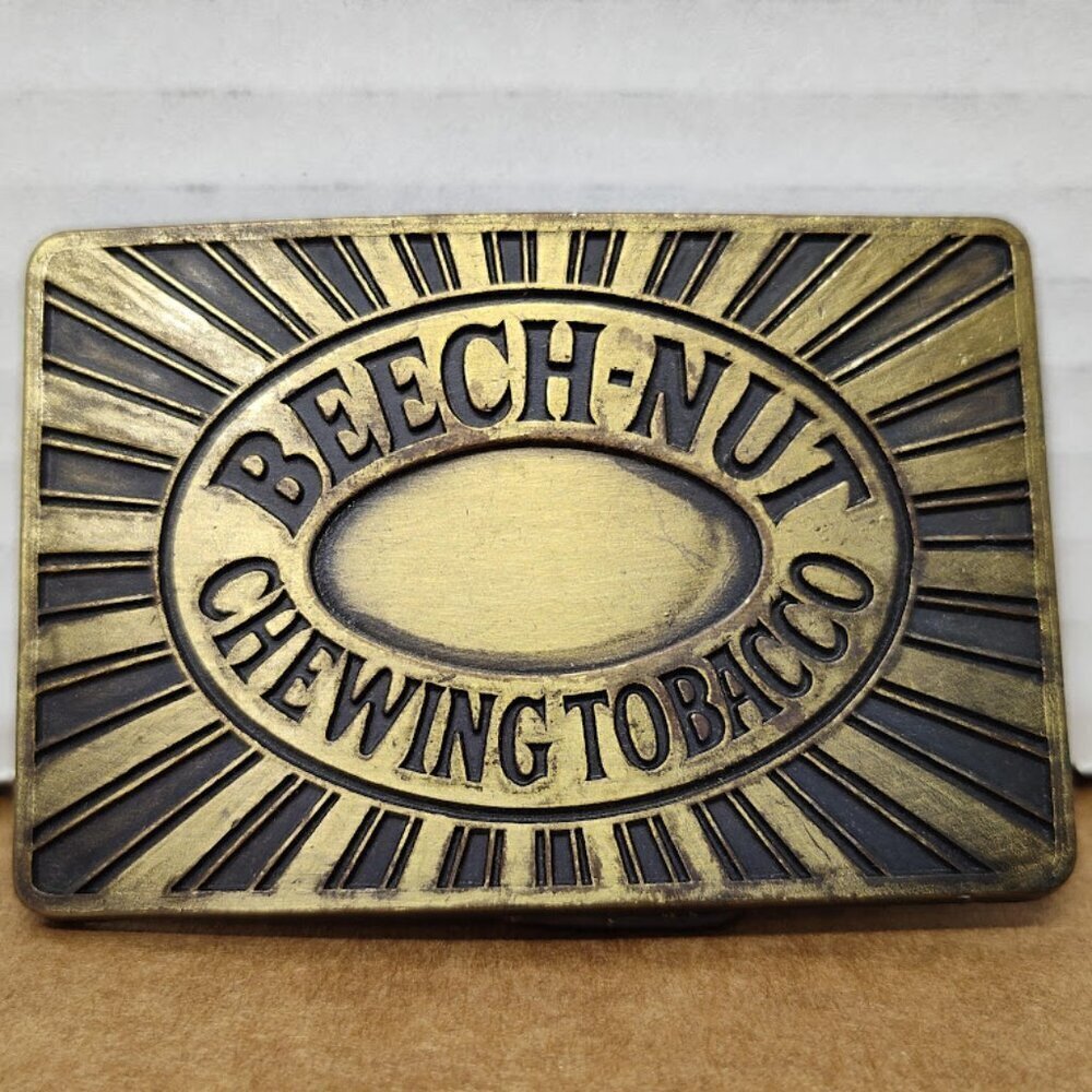 Vintage Beechnut Chewing Tobacco Advertising Promo Logo Belt Buckle - Picture 8 of 9